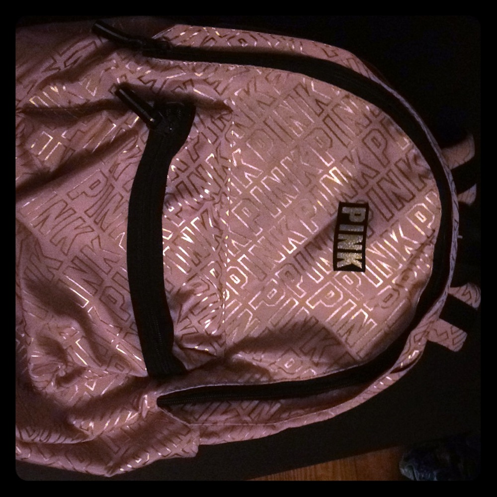 PINK Victoria’s Secret rose gold backpack